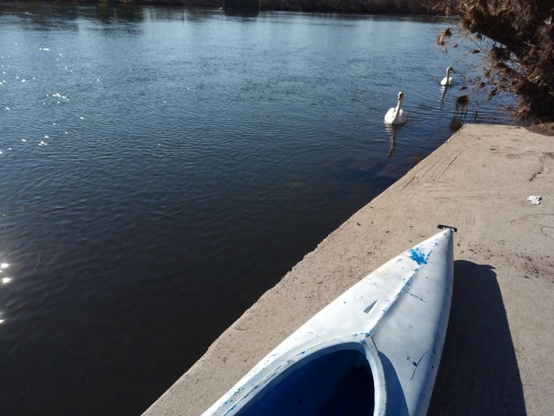 test d'un kayak à Bousse