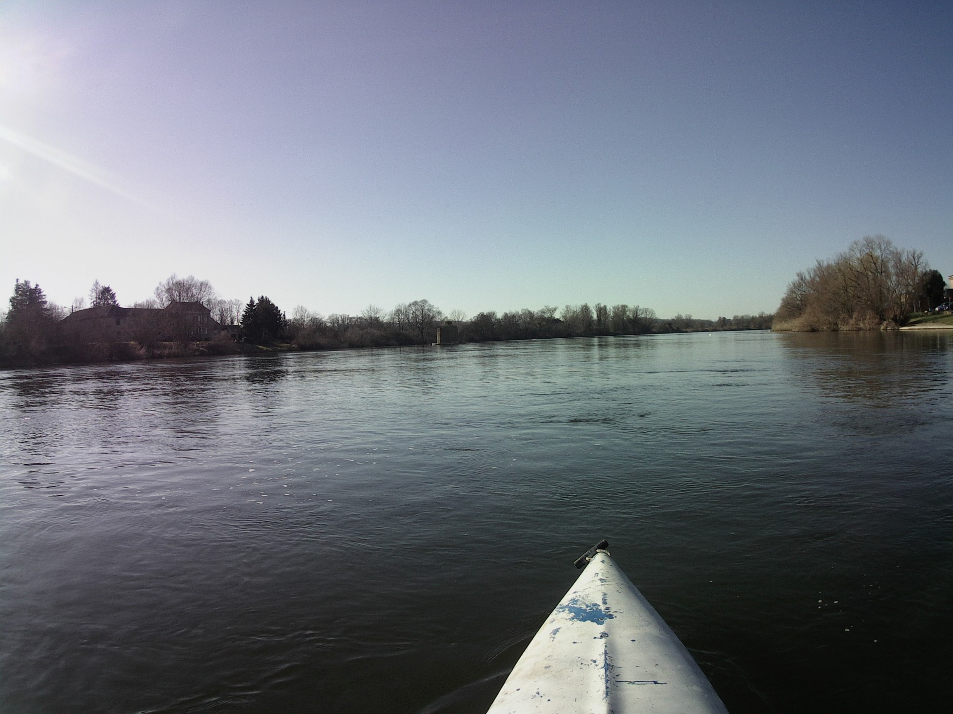 test d'un kayak à Bousse