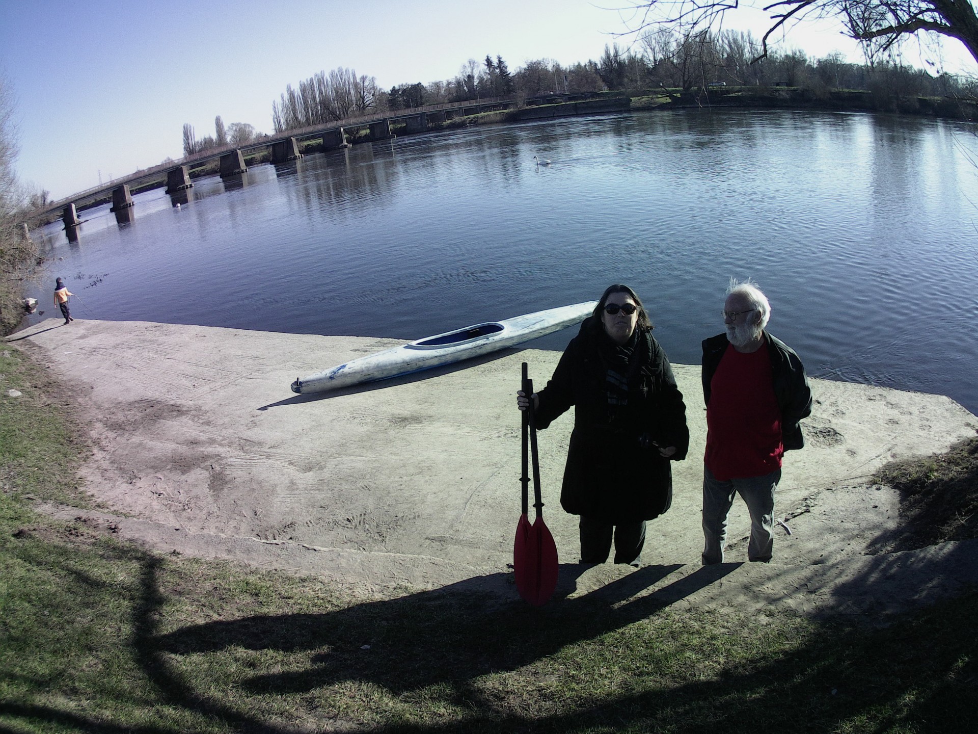 test d'un kayak à Bousse